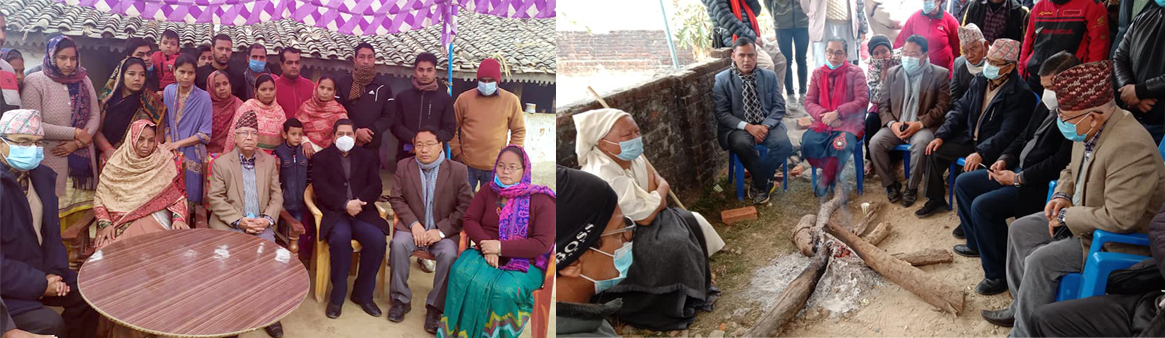 माधव नेपाललगायत नेकपाका केन्द्रीय नेताहरु स्व. दिनेशचन्द्र यादव र प्रविणको घरमा