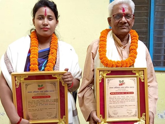 शान्ति समाजद्वारा कुमाल र चौधरीलाई सम्मान