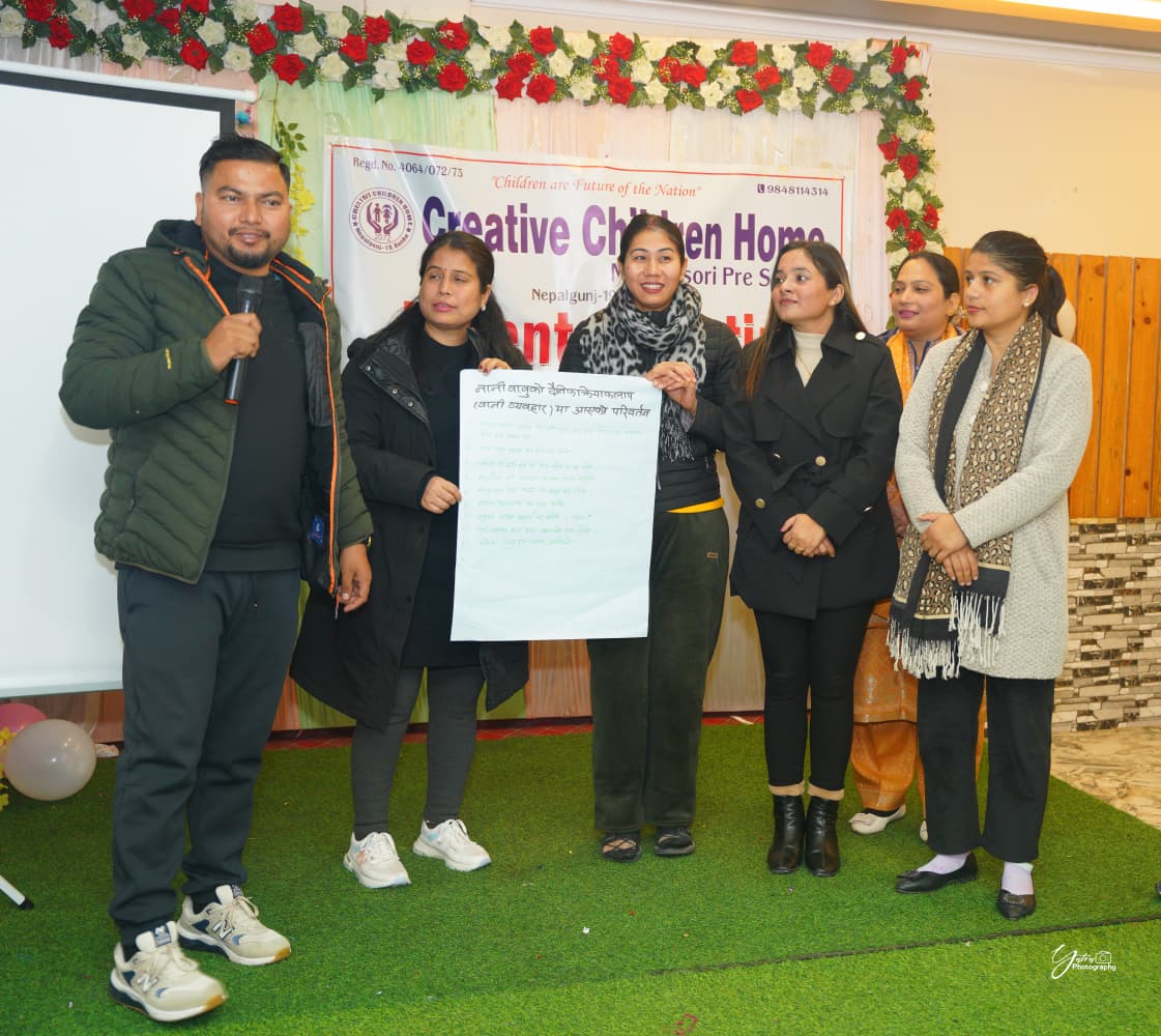 क्रियटिभ चिल्ड्रेन होम मन्टेश्वरीका अभिभावकबीच कार्यशाला